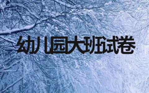 幼儿园大班试卷汇集十套(可打印)
