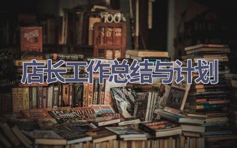 店长工作总结与计划(21篇精选范文）