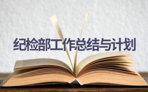 纪检部工作总结与计划(15篇精选范文）
