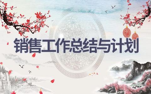销售工作总结与计划(9篇精选范文）
