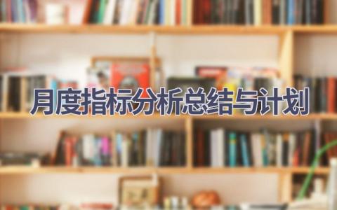 月度指标分析总结与计划(6篇精选范文）