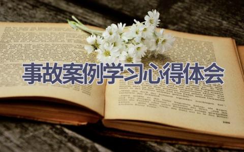 事故案例学习心得体会(14篇精选范文）