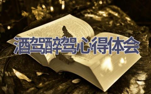 酒驾醉驾心得体会(6篇精选范文）