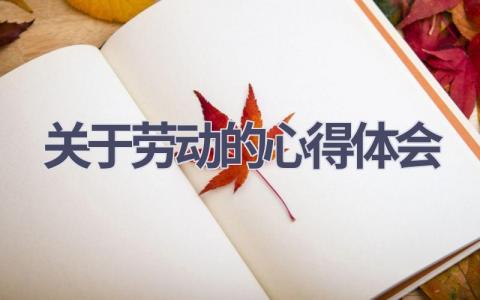 关于劳动的心得体会(17篇精选范文）