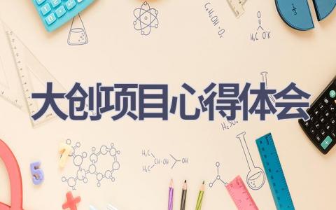 大创项目心得体会(10篇精选范文）
